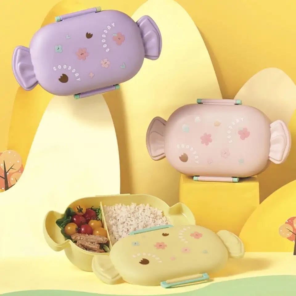 Candy Shaped Lunch Box, 2 Compartment Cute Lunch Container, Food Grade Plastic Lunch Box, Portable Hermetic Bento Box Candy Shaped Lunch Box, 2 Compartment Cute Lunch Container, Food Grade Plastic Lunch Box, Portable Hermetic Bento Box